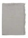 D'aniello Arthur Frayed-edge Linen Scarf In Gray