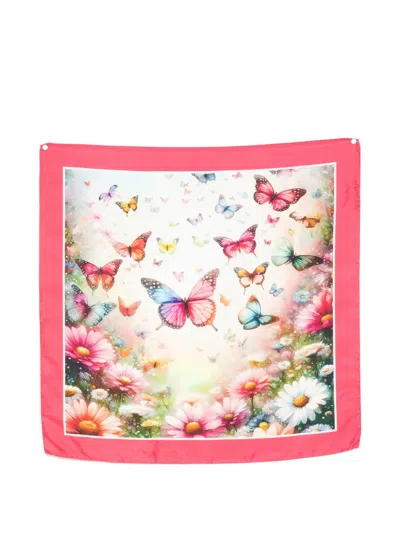 D'aniello Butterfly-print Scarf In Pink