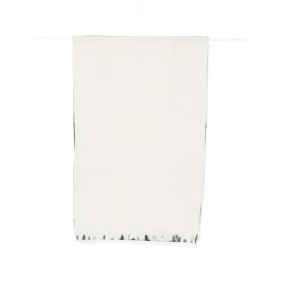 D'aniello Check Fringed Scarf In Neutrals