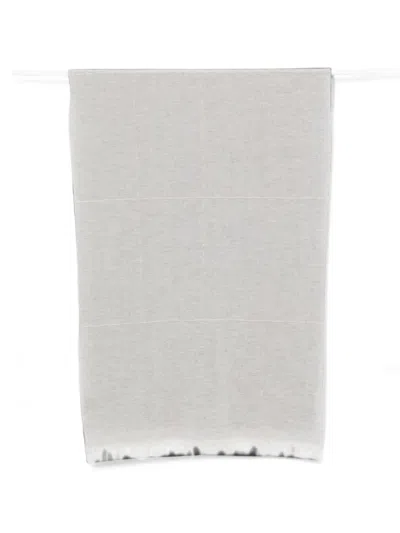 D'aniello Checked Fringed-edge Scarf In Neutral