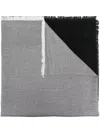 D'aniello Color-block Knitted Scarf In Schwarz
