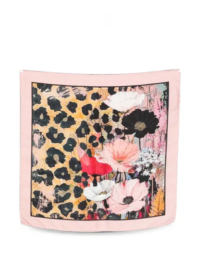 D'aniello Floral Leopard-print Scarf In Multi