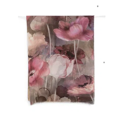 D'aniello Floral Print Modal Scarf In Pink