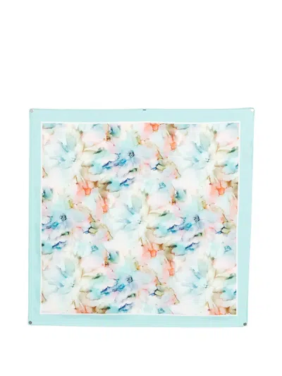 D'aniello Floral-print Scarf In Blue
