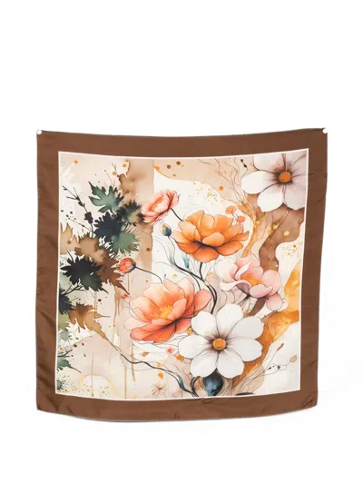 D'aniello Floral-print Scarf In Pink