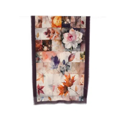 D'aniello Leaf-print Frayed Scarf In Multi