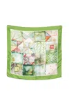 D'aniello Patterned Silk Scarf In Green