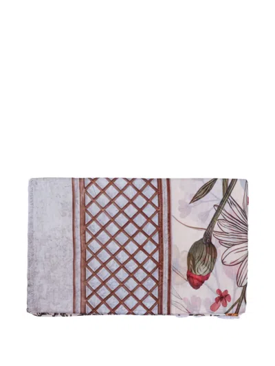 D'aniello Perla Floral-print Scarf In Pink