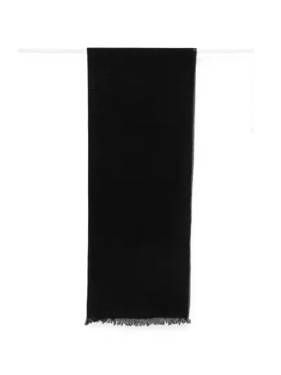 D'aniello Shimmer-effect Frayed Scarf In Black