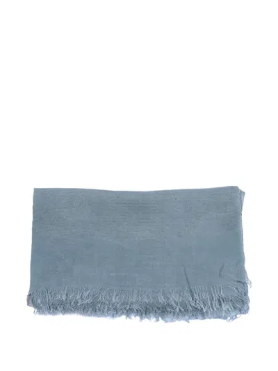 D'aniello Walton Metallic-stripe Scarf In Blue