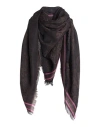 D'aniello Woman Scarf Dark Brown Size - Wool, Modal