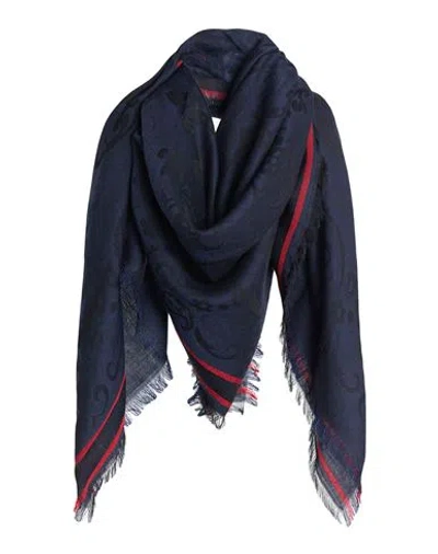 D'aniello Woman Scarf Midnight Blue Size - Wool, Modal