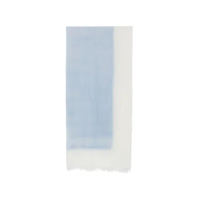 D'aniello Wool Colour-block Stole In Blue