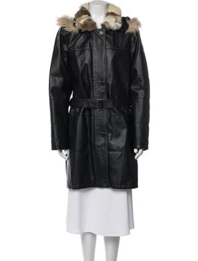 Pre-owned Danier Leather Fur Coat In Black