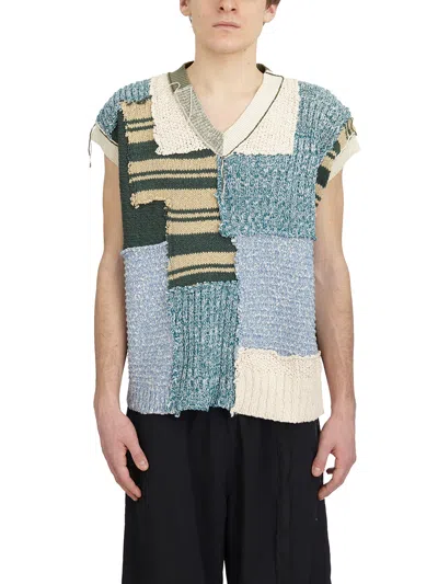 Danilo Paura V-neck Patchwork Vest