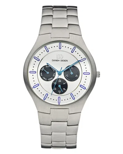 Pre-owned Danish Design Iq62q952 Titanium Silver/black Dial Quartz Classic Men's Watch