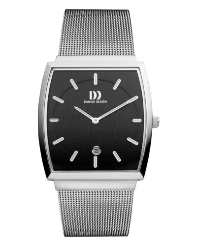 Pre-owned Danish Design Iq63q900 Black Dial Stainless Steel Rectangle Quartz Men's Watch