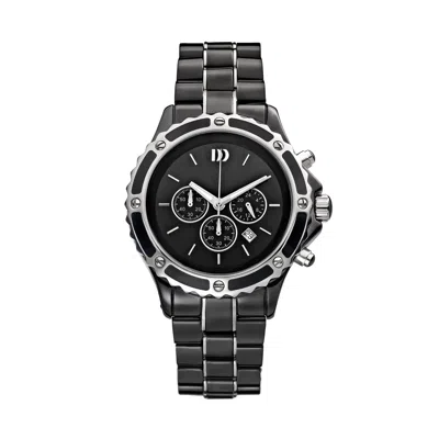 Pre-owned Danish Design Iq63q961 Ceramic/stainless Steel Chronograph Quartz Men's Watch