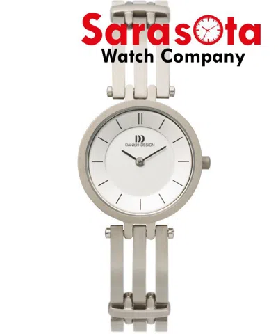 Pre-owned Danish Design Iv62q585 White Dial Titanium Quartz Sapphire Crystal Women's Watch