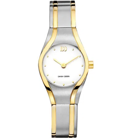 Pre-owned Danish Design Iv65q1036 White Dial Two Tone Titanium Quartz Women's Watch
