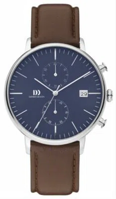 Pre-owned Danish Design Mens Tidlos Koltur Chrono Watch - Brown/blue