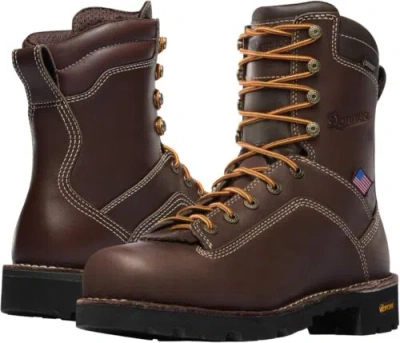 Pre-owned Danner 8” Quarry Usa Waterproof Alloy Safety Toe Work Boots For Men -... In Brown