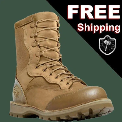 Pre-owned Danner Boots Usmc Rat Steel Toe 15610x Tan Leather Mojave Combat In Brown