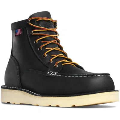 Pre-owned Danner ® Bull Run 6" Toe Eh Steel Toe Wedge Work Boots 15569 - In Black