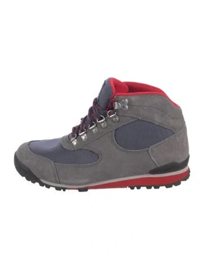 Pre-owned Danner Leather Colorblock Pattern Hiking Boots In Gray