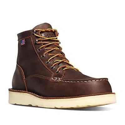 Pre-owned Danner Men's Bull Run Toe 6" Steel Toe Work Boot, Brown