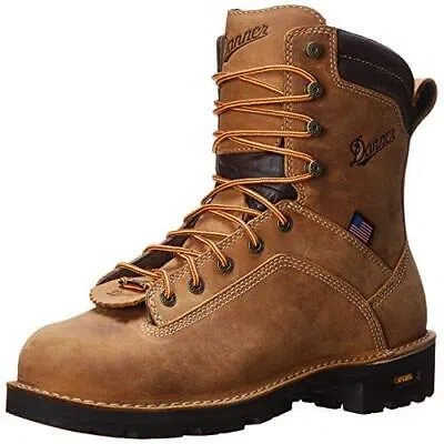 Pre-owned Danner Men's Quarry Usa 8"distressed Brown At Work Boot, Brown