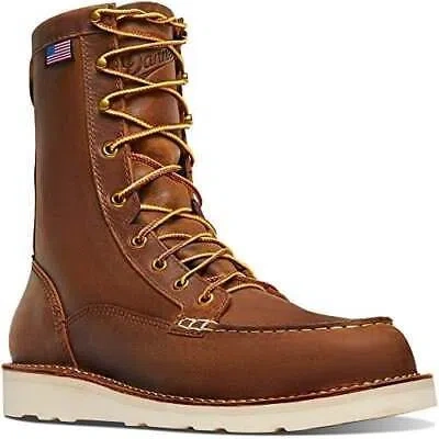Pre-owned Danner Mens Bull Run 8" Toe Work Boot Tobacco Leather Size 12 In Brown