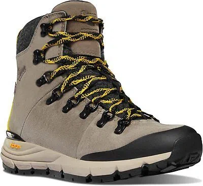 Pre-owned Danner Womens Arctic 600 Side-zip 7" 200g Boots, Driftwood/yellow 200g
