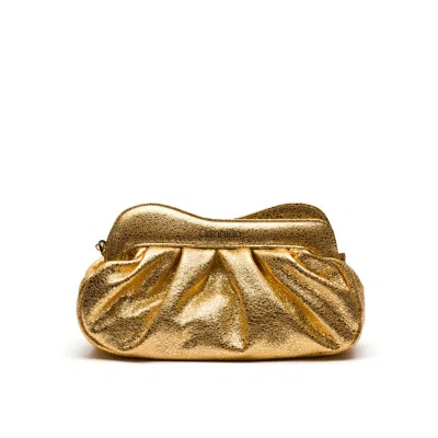 Danni Ro Women's Lisbon Baby Clutch - Gold Mosaic Leather
