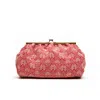 Danni Ro Women's Orange / Neutrals Porto Clutch - Raffia Strawberry Color In Orange