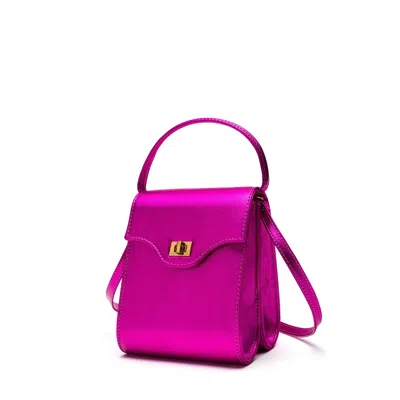 Danni Ro Women's Purple Tokyo Bag - Metalic Fucsia Leather