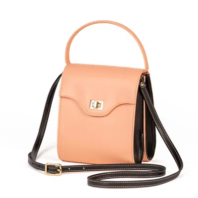 Danni Ro Women's Tokyo Bag - Double Tone Nude And Black Leather In Multi