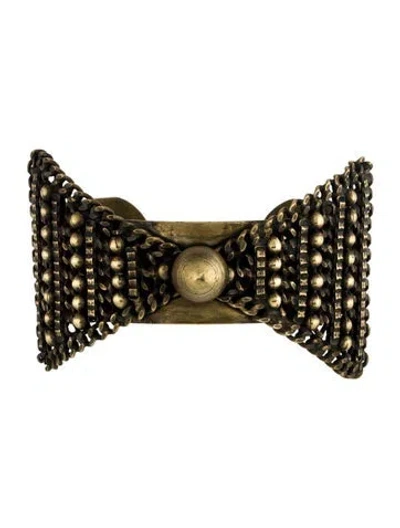 Pre-owned Dannijo Bow Cuff Bracelet, 6" In Multi