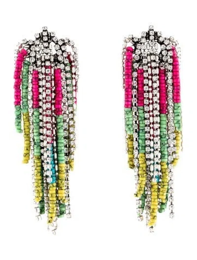 Pre-owned Dannijo Cecile Multi Earrings In Blue/green/pink