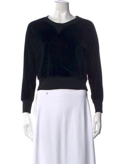 Pre-owned Dannijo Crew Neck Long Sleeve Sweatshirt In Black