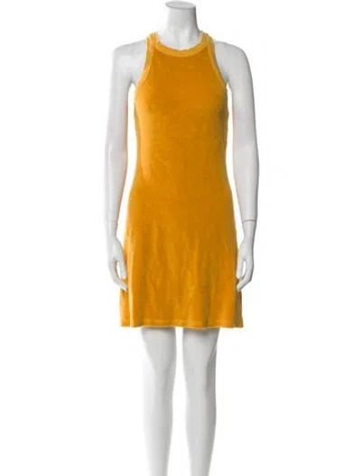 Pre-owned Dannijo Crew Neck Mini Dress In Yellow