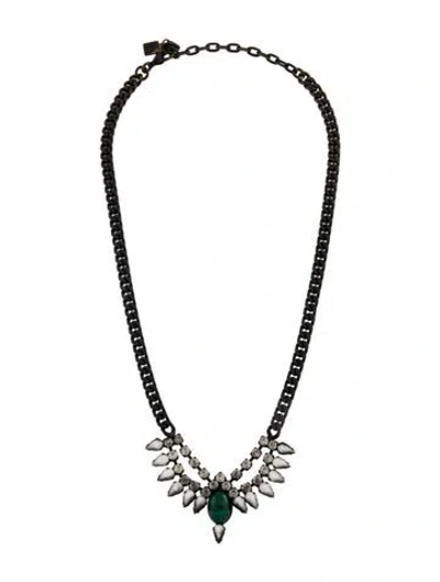 Pre-owned Dannijo Crystal & Resin Collar Necklace, 20.5" In Multi