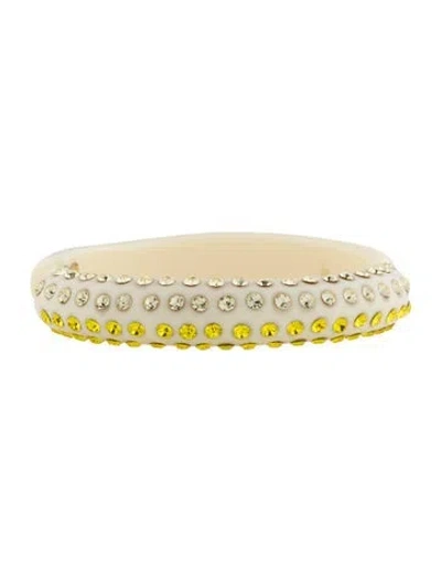 Pre-owned Dannijo Crystal & Resin Hinged Bangle Bracelet, 6.75" In Multi
