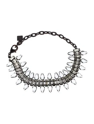 Pre-owned Dannijo Crystal & Resin Link Bracelet, 9.25" In Multi