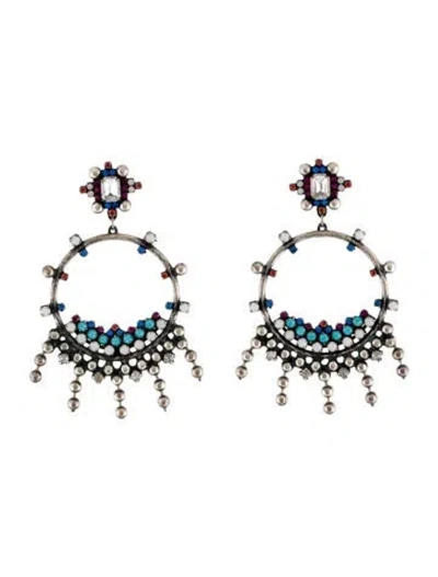 Pre-owned Dannijo Crystal & Rhinestone Earrings In Multi