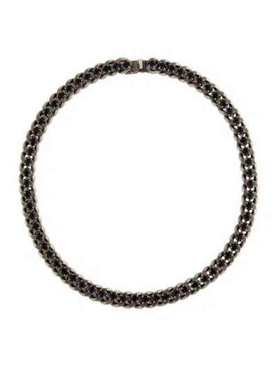 Pre-owned Dannijo Crystal Chain Necklace, 17" In Black
