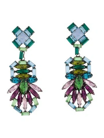 Pre-owned Dannijo Crystal Chandelier Earrings In Multi