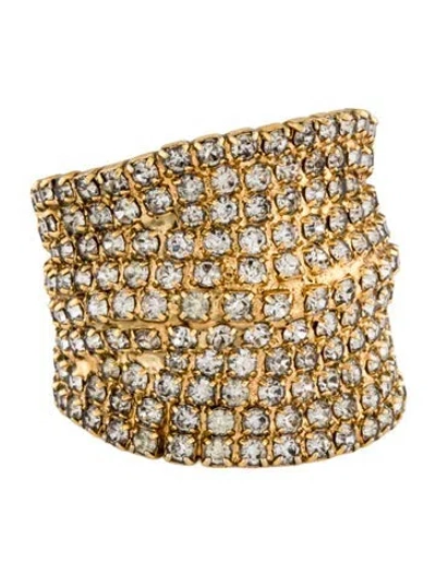 Pre-owned Dannijo Crystal Coco Cocktail Ring In Multicolor