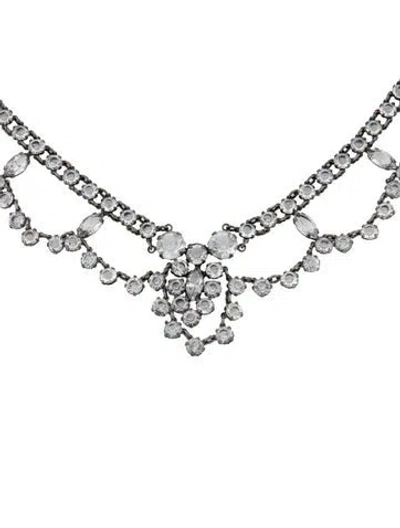 Pre-owned Dannijo Crystal Collar Necklace, 1.25" In Multicolor