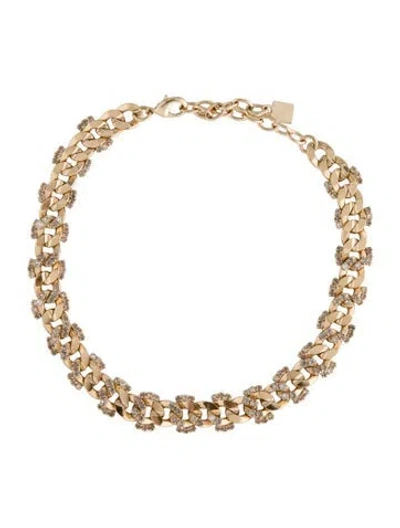 Pre-owned Dannijo Crystal Collar Necklace, 15" In Multi